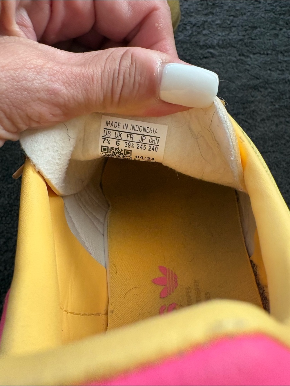 adidas Gazelle Women’s Yellow with Pink Accent Sneakers - Picture 3 of 6
